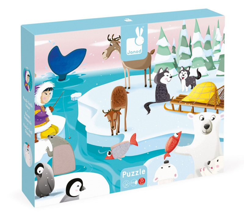 JANOD Hmatové puzzle Život na ledě 20 dílků