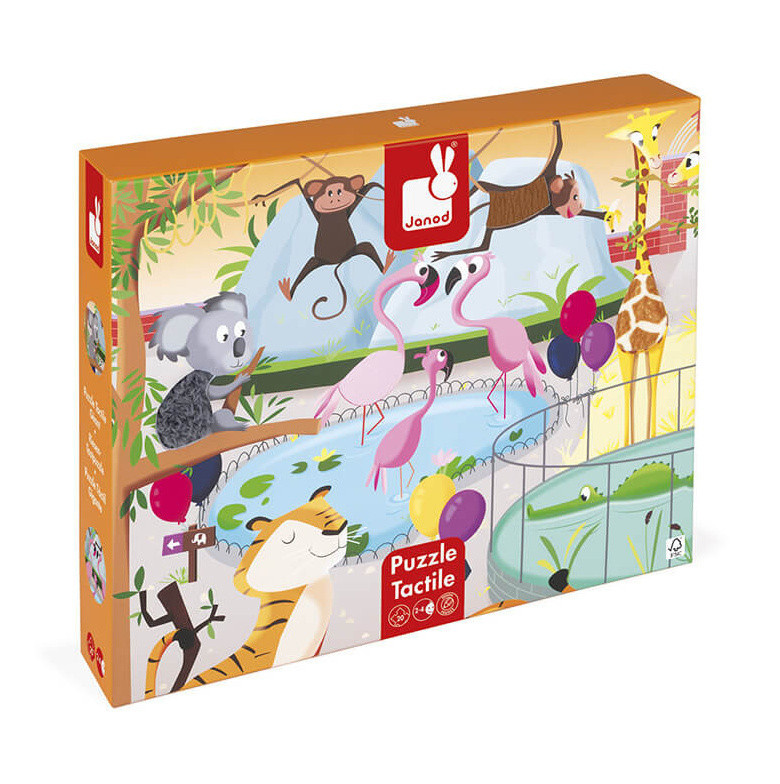 JANOD Hmatové puzzle Den v ZOO 20 dílků