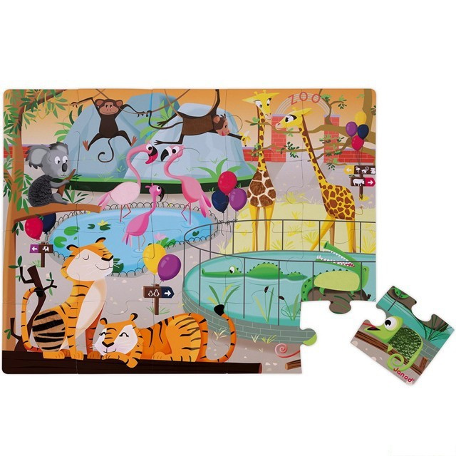 JANOD Hmatové puzzle Den v ZOO 20 dílků
