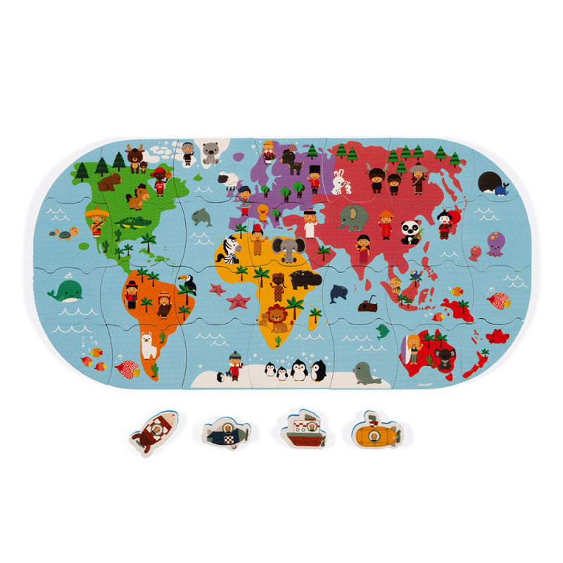 JANOD Puzzle do vany Mapa světa 28 dílků