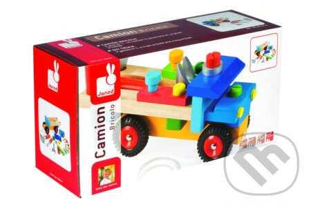 Auto montážní - Nákladní s nářadím, barevné (Janod)
