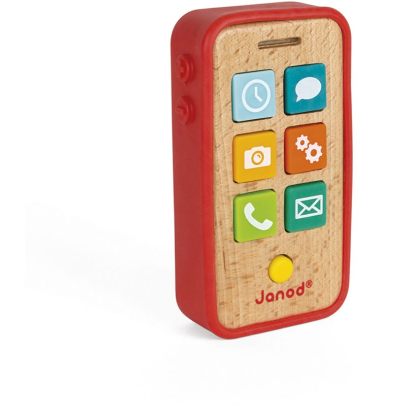 Telefon dětský - Dřevěný se zvuky a obalem (Janod)