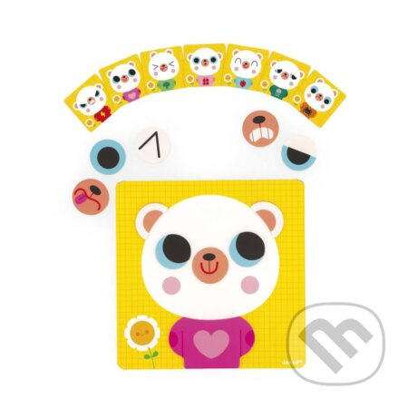 Emócie a pocity Medveď s predlohami (Janod Magnetická hračka) - hra z kategorie Vzdělávací hry