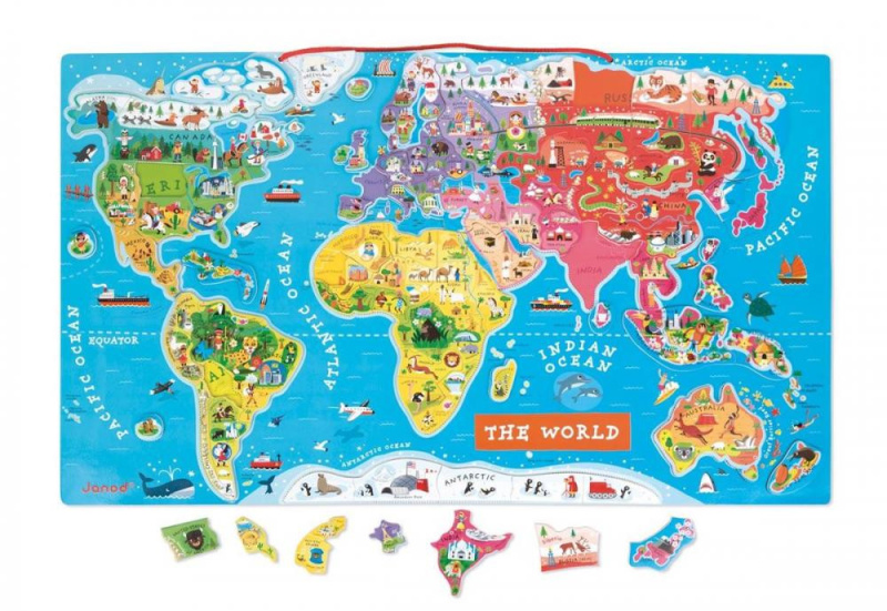 JANOD Magnetická Mapa světa v angličtině