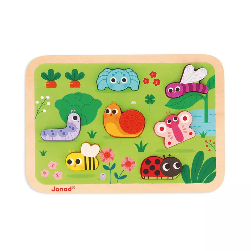 Záhrada Chunky (Janod Drevené vkladacie puzzle pre najmenších) - puzzle z kategorie Maxi dílky