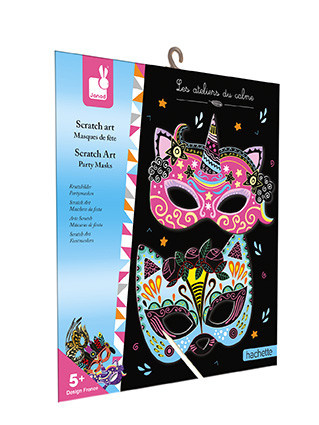 Kreativní sada - Masky škrabací, Karneval 5ks od 5 let (Janod)