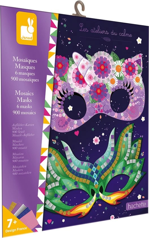 Kreativní sada - Masky mozaika, Párty 6ks od 7 let (Janod)