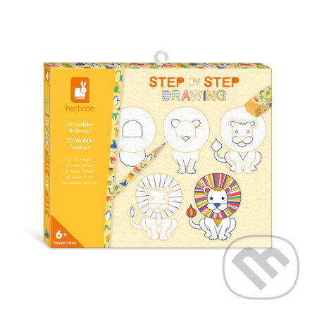 Kreslenie krok za krokom Zvieratá od 6 rokov (Janod Step by step Kreatívna sada) - hra z kategorie Vzdělávací hry