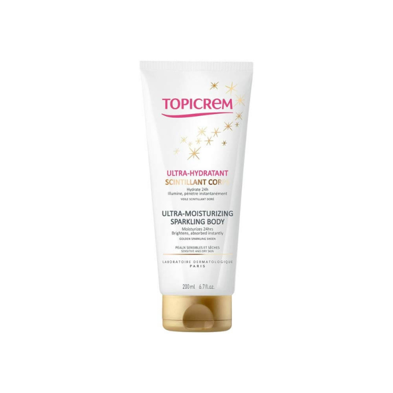 Topicrem UH BODY Ultra-Moisturizing Sparkling Body intenzivně hydratační tělové mléko se třpytkami 200 ml