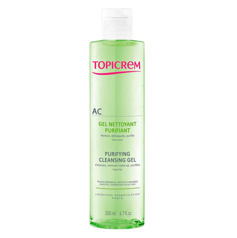 Topicrem AC Purifying Cleansing Gel hloubkově čisticí gel pro mastnou citlivou pleť 400 ml
