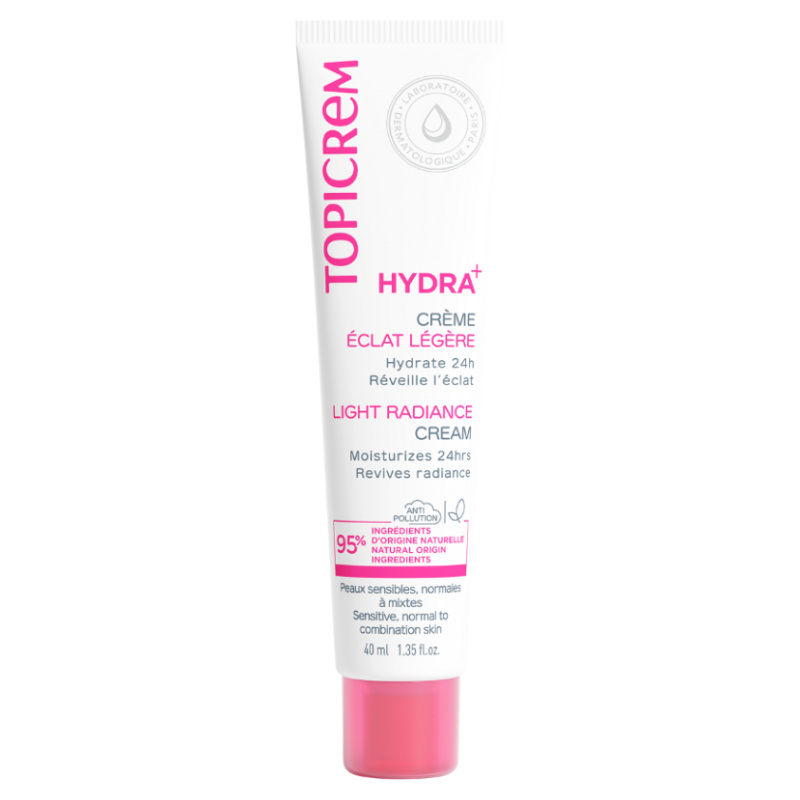 Topicrem Hydra+ Light Radiance Cream lehký hydratační denní krém pro normální až smíšenou citlivou pleť 40 ml