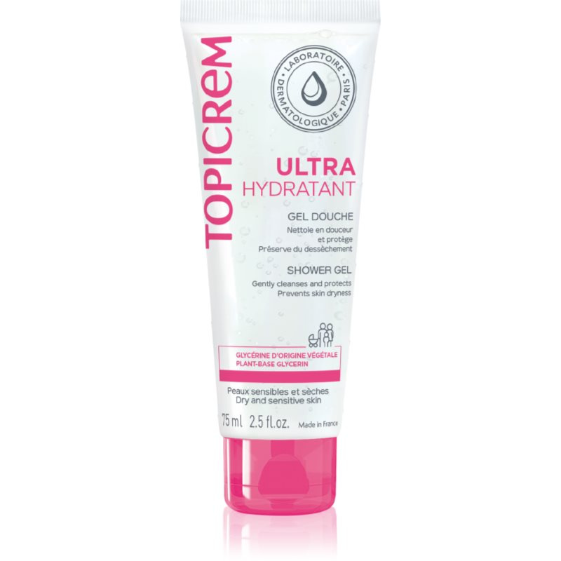Topicrem UH BODY Gentle Cleansing Gel jemný mycí gel na obličej, tělo a vlasy 75 ml