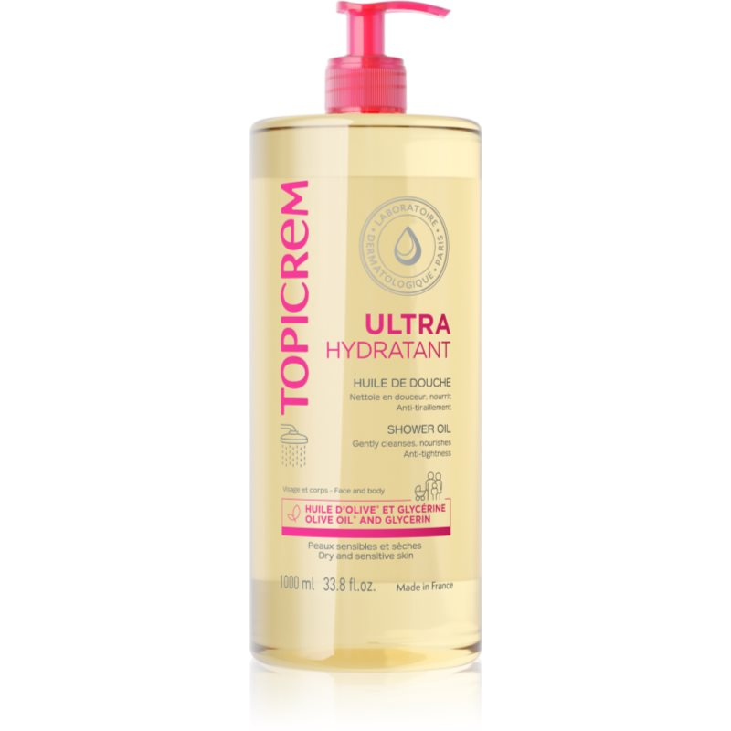 Topicrem UH BODY Shower Oil hydratační čisticí olej pro suchou a citlivou pokožku 1000 ml