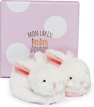 Doudou et Compagnie Sada botiček s chrastítky králíček růžový