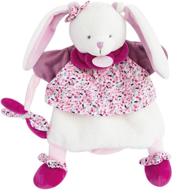 Doudou Plyšový maňásek zajíček růžový 28 cm