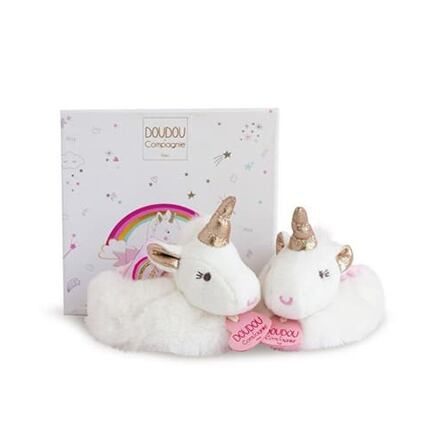 Doudou et Compagnie Paris Doudou Dárková sada Sada botiček s chrastítky jednorožec 0-6 měsíců