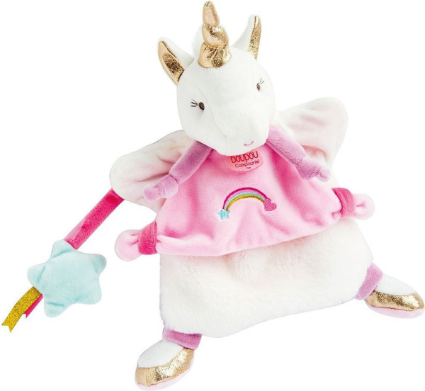 Doudou Plyšový maňuška jednorožec 25 cm