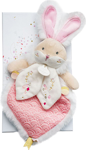 Doudou Hračka růžový kamarád králíček 24 cm