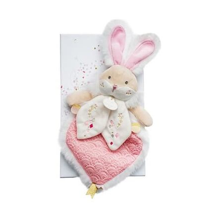 Doudou Hračka růžový kamarád králíček 24 cm