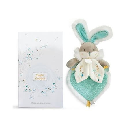 Doudou Hračka tyrkysový kamarád králíček 24 cm