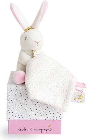 DouDou et Compagnie Paris králíček s muchláčkem ružová 10 cm