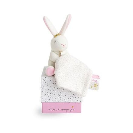 DouDou et Compagnie Paris králíček s muchláčkem ružová 10 cm