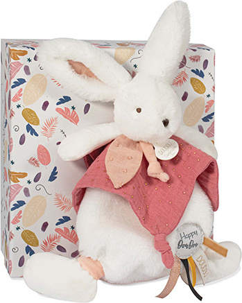 Doudou Plyšový zajíček s muchláčkem 25 cm starorůžová