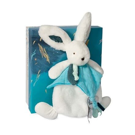 Doudou Plyšový králíček s muchláčkem 25 cm modrá