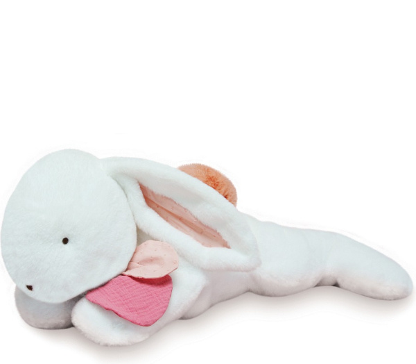 Doudou Plyšový králík s tmavě růžovou bambulkou 80 cm
