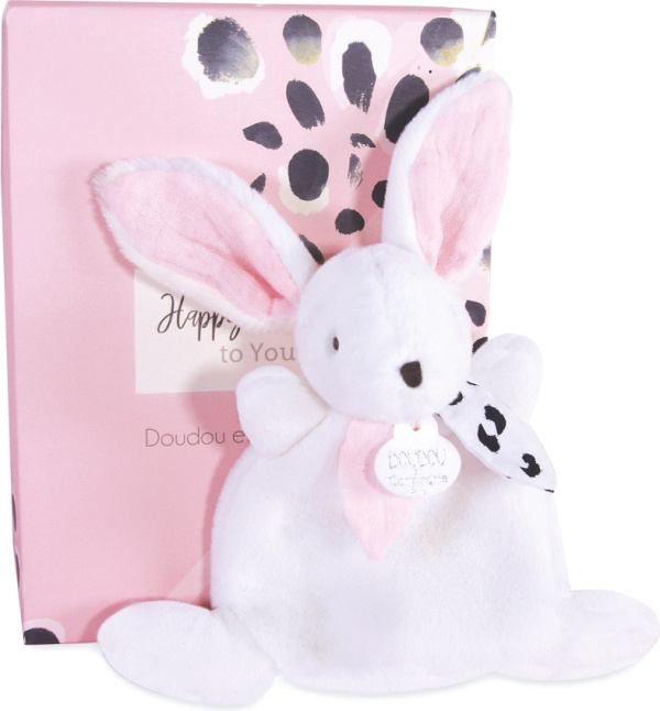 Doudou et Compagnie Paris dárková krabička růžová mini králíček 17 cm