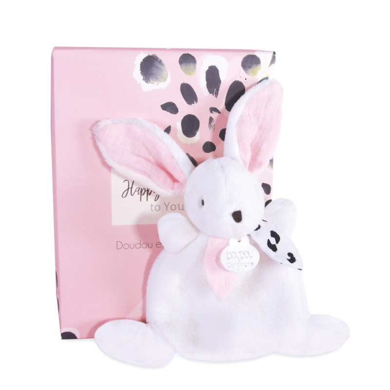 Doudou et Compagnie Paris dárková krabička růžová mini králíček 17 cm