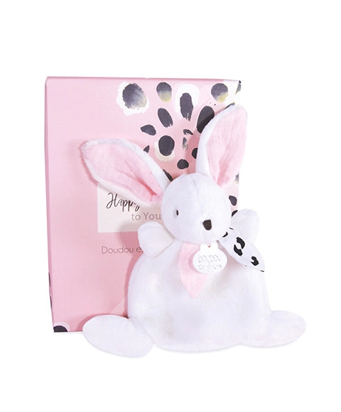 Doudou et Compagnie Paris dárková krabička růžová mini králíček 17 cm
