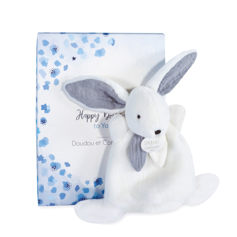 Doudou et Compagnie Paris dárková krabička modrá mini králíček 17 cm