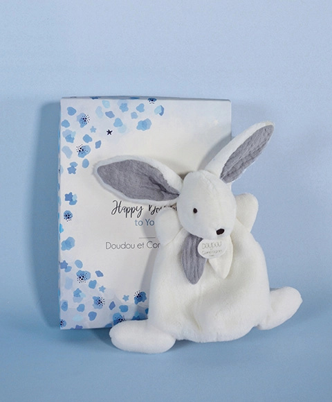 Doudou et Compagnie Paris dárková krabička modrá mini králíček 17 cm