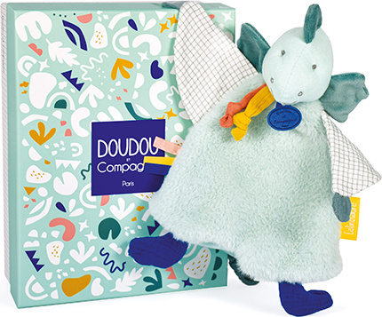 Doudou Dárková sada - Plyšový muchláček dinosaurus zelený 25 cm