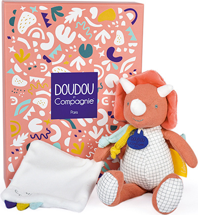Doudou Dárková sada - dinosaurus s dečkou 25 cm