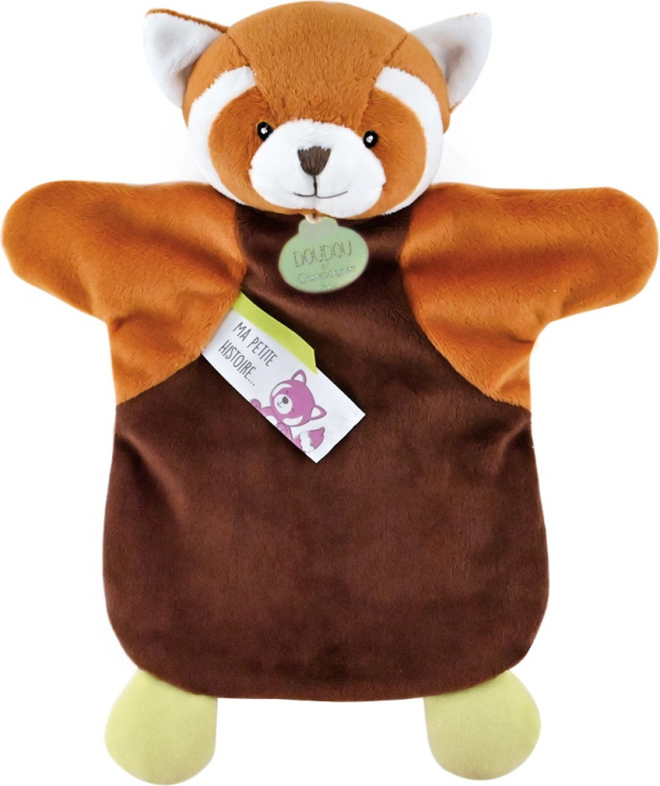 Doudou maňásek panda červená 25 cm