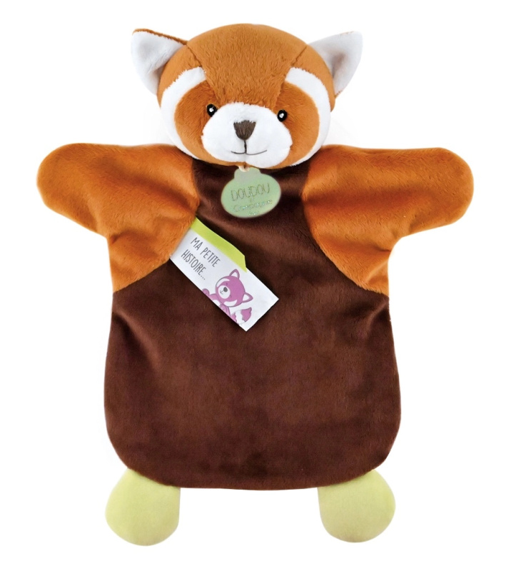 Doudou maňásek panda červená 25 cm