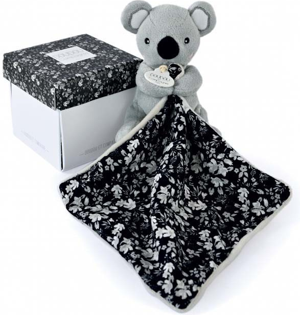 Doudou et Compagnie plyšová koala na maznanie Boh'aime sivá so vzorom 12 cm v darčekovom balení DC4015