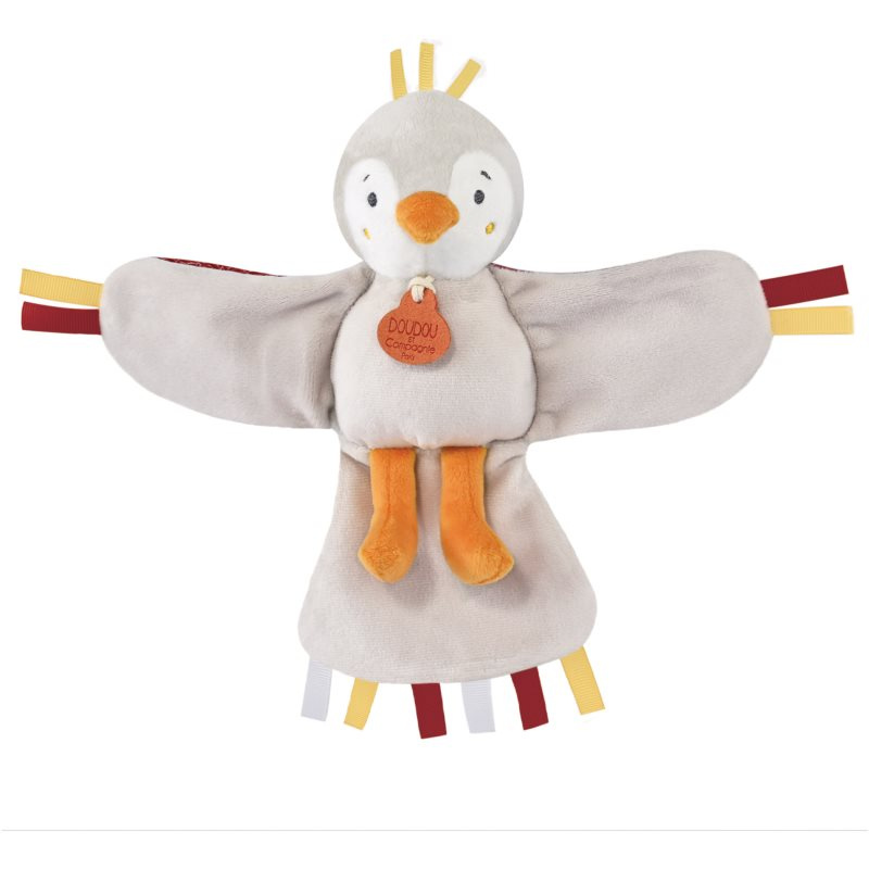 Doudou Dárková sada - hudební plyšová hračka ptáček červený 23 cm