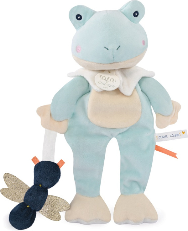 Doudou Dárková sada - plyšová hračka žabka s vážkou 27 cm