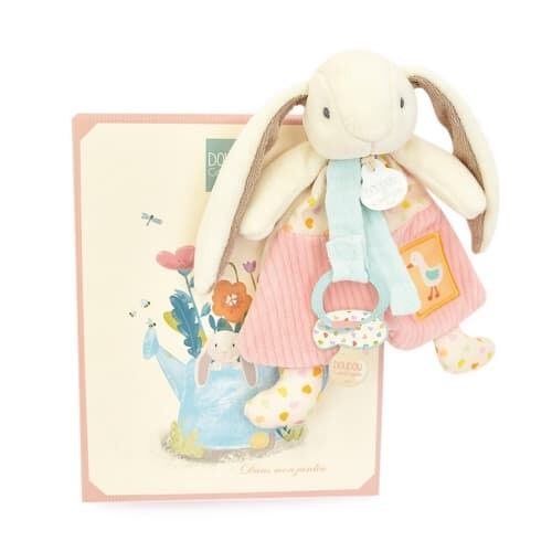 Doudou et Compagnie zajačik s klipom na cumlík Lapin Ciboulette Doudou Dummy Holder DC19 4209 cm