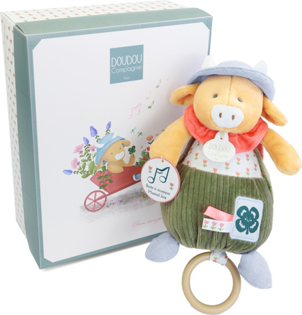 Doudou Dárková sada Plyšová kravička Aneth hrající melodii 20 cm