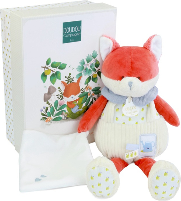 Doudou Dárková sada Plyšová liška Romarin s dečkou 28 cm