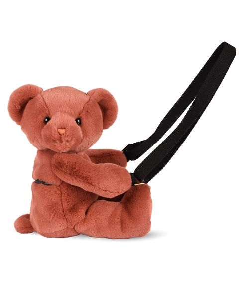 Doudou Plyšová taška přes rameno Medvídek terakotový 30 cm