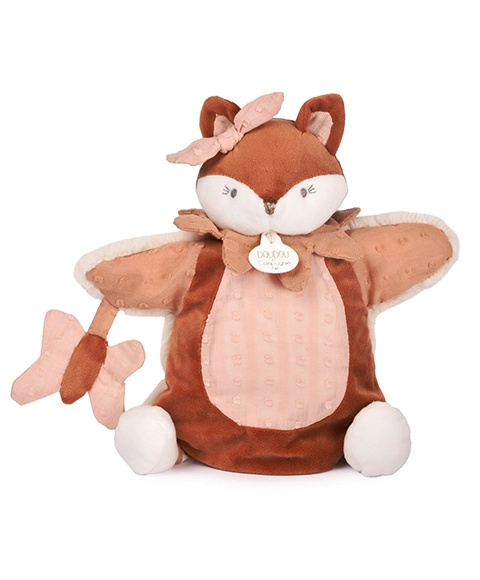 Doudou Plyšový maňásek liška Mina růžová 25 cm