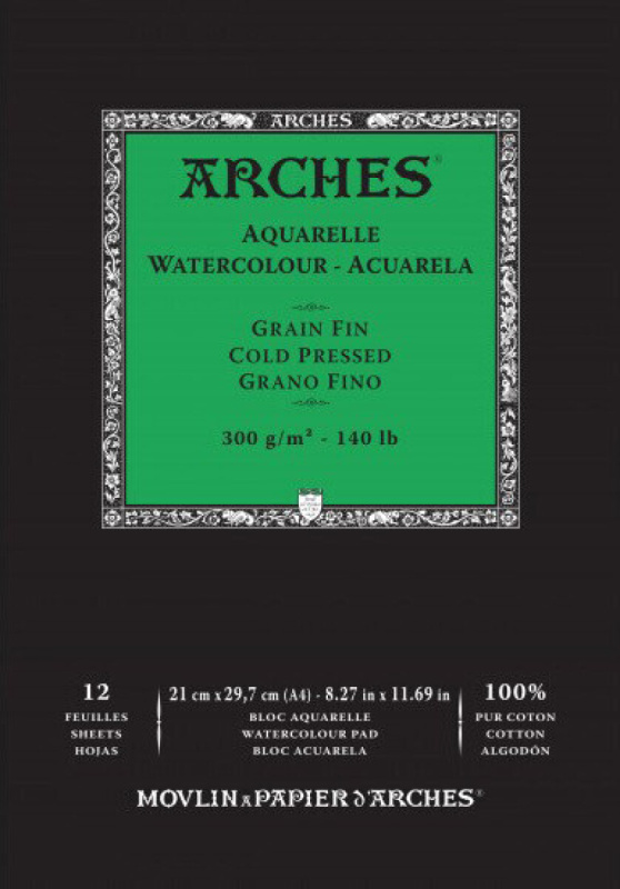 Arches skicák lepený 21x29,7cm 12l CP 300g