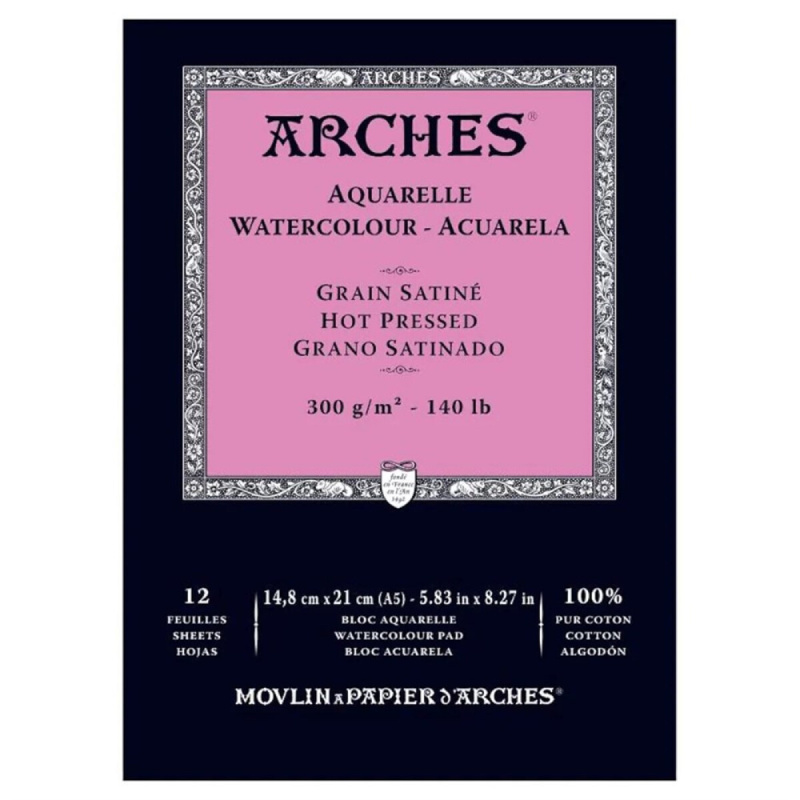 Arches skicák lepený 14,8x21cm 12l HP 300g