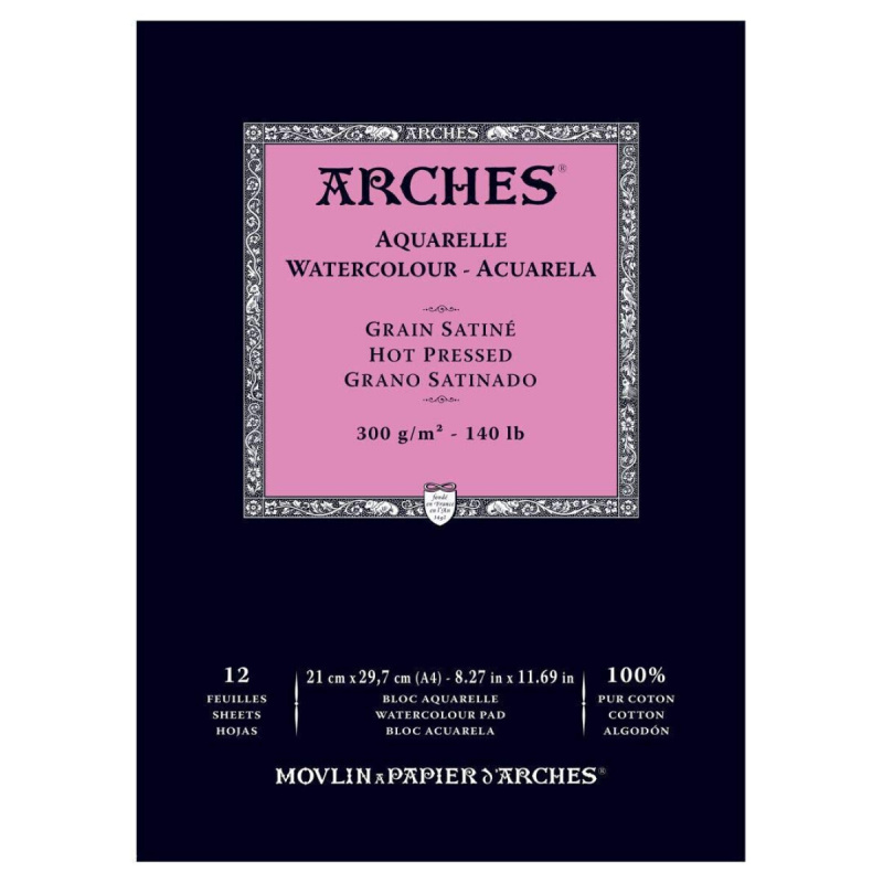 Arches skicák lepený 21x29,7cm 12l HP 300g