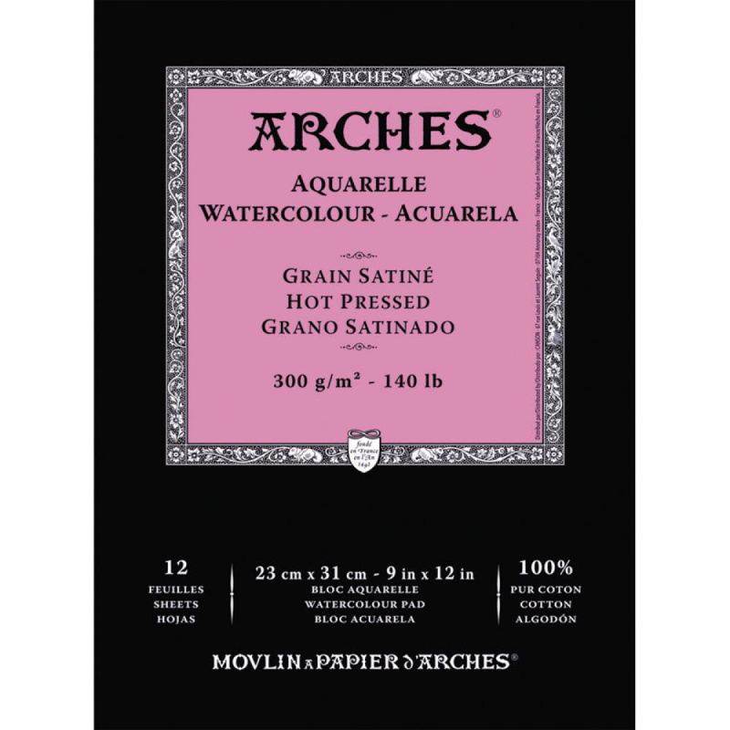Arches skicák lepený 23x31cm 12l HP 300g